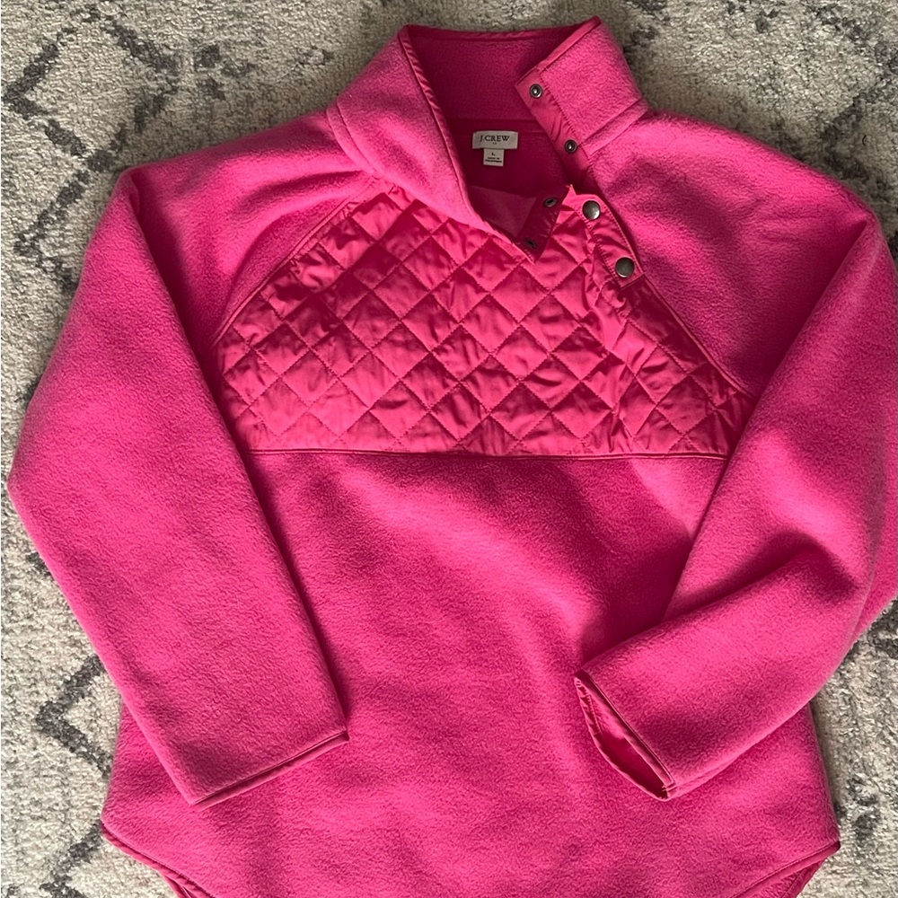 J. Crew pink Quilted Pullover Sweater
